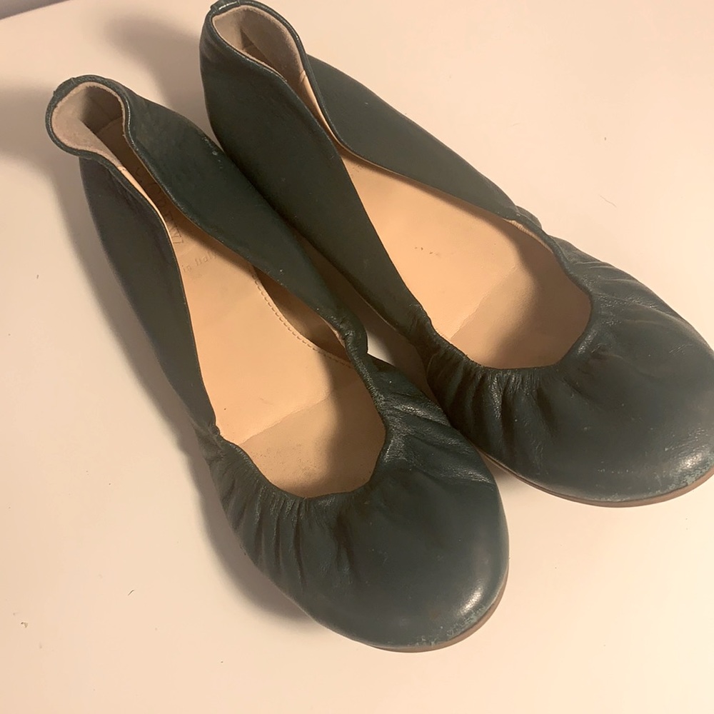 J. Crew forest green ballet flats